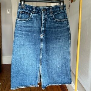 Vintage denim midi skirt